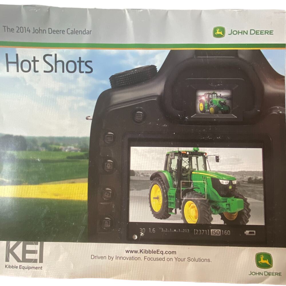 John Deere Calendar 2014 Hot Shots Kibble Equipment 12 Month Wall Hanging